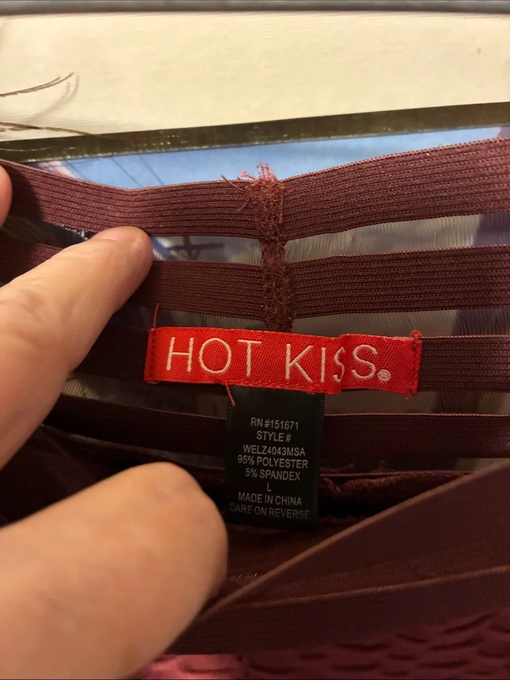 Hot Kiss Burgundy Textured Long-Sleeve leggings outfit - Picture 2 of 5
